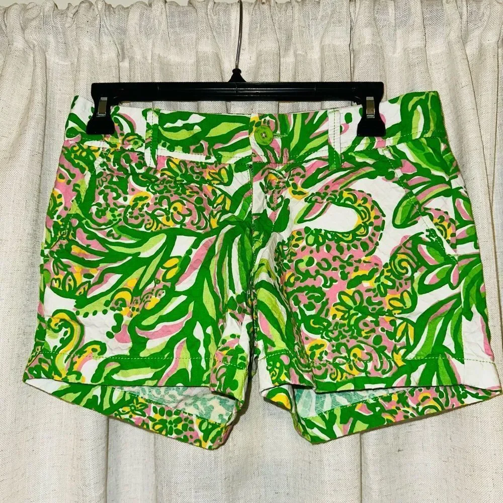 Lilly Pulitzer Tidal Wave Pans Garden callahan shorts womens size 0